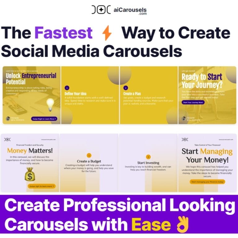 AI Writing Assistant for Carousels: Easily create and customize high-quality visuals for LinkedIn, Instagram, and TikTok without design skills. Thumbnail Image