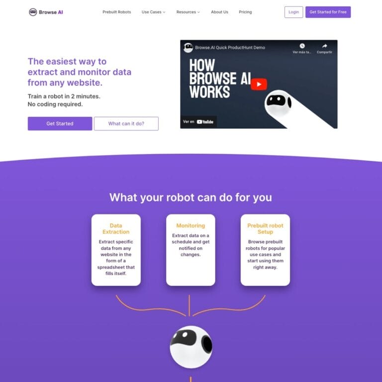 Browse AI: Easy website data extraction without coding—scrape, monitor, integrate, schedule, and automate tasks. Thumbnail Image