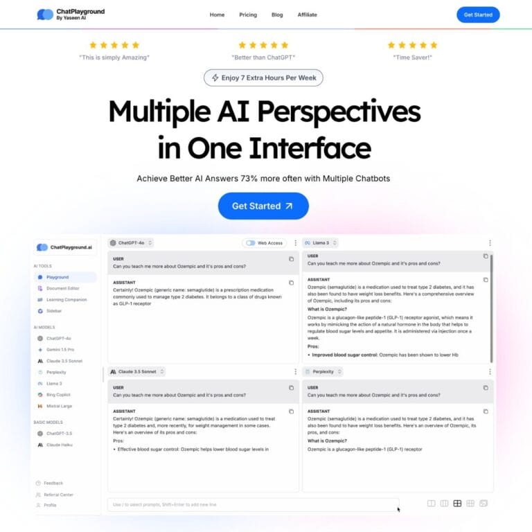 ChatPlayground AI offers 25+ AI models with browser integration and customizable tools to boost productivity and streamline your AI tasks. Thumbnail Image