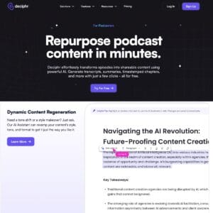 Deciphr Automate Your Podcast Content Workflow with AI