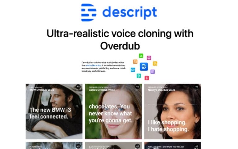 Descript simplifies audio and video editing by turning it into text editing, offering features like speaker labeling, realistic voice cloning, fast transcription, gap removal, and seamless clip splicing. Thumbnail Image