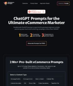 Ecommerce Prompts AI tools