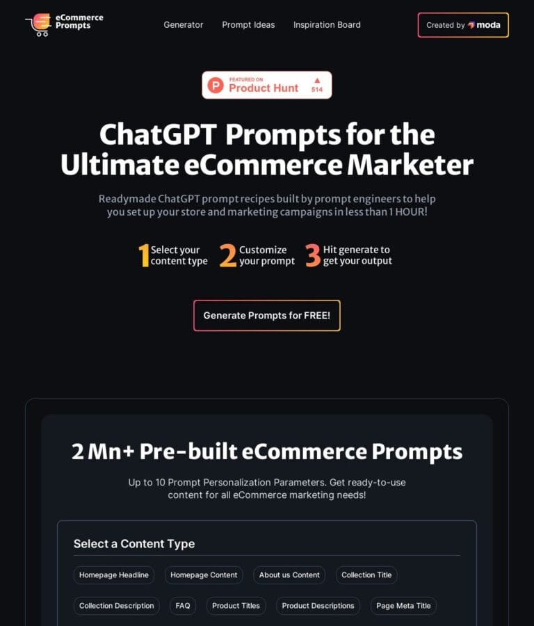 Ecommerce content prompts for quick store and marketing setup in under an hour. Thumbnail Image