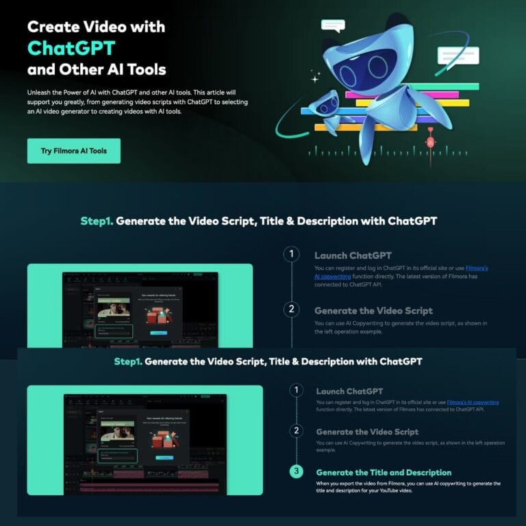 Filmora offers AI-powered video editing with ChatGPT integration, speech-to-text, and subtitle generation for professional-quality videos. Thumbnail Image