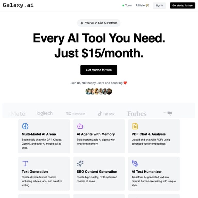 All-in-one AI platform with 1,500+ tools at a low cost. Thumbnail Image