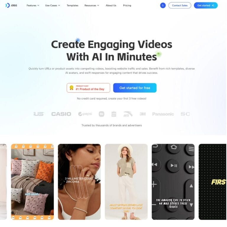 JoggAI quickly turns product URLs or images into video ads using AI avatars and templates, ideal for budget-conscious small businesses and indie creators. Thumbnail Image