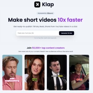 Klap make short videos with AI