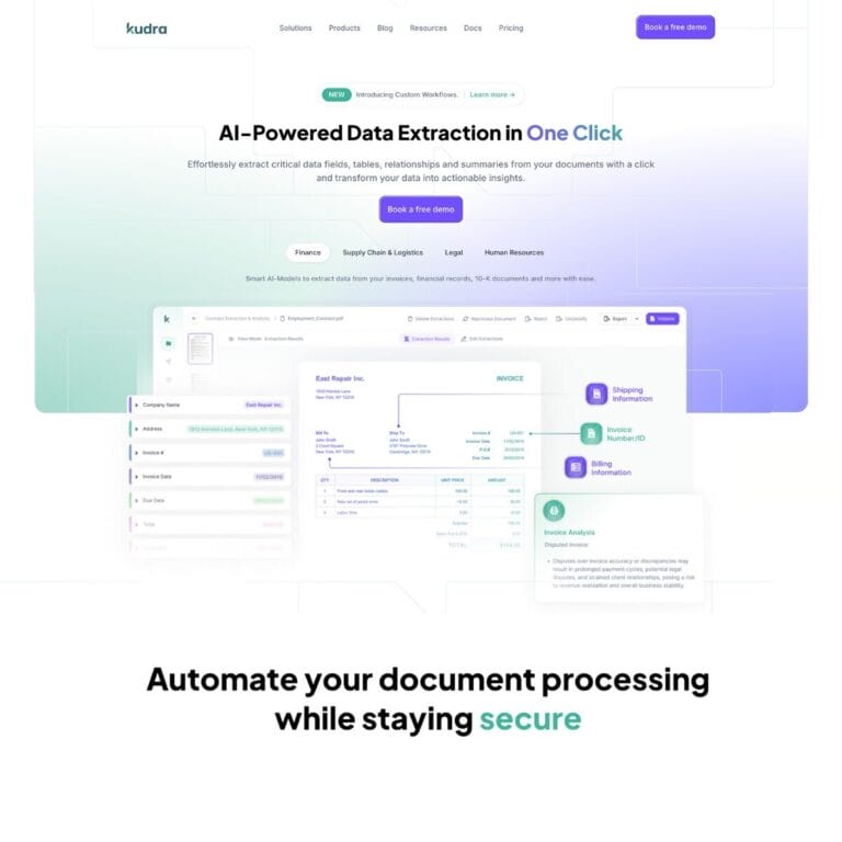 Kudra automates data extraction for solopreneurs, converting documents into structured insights to save time and improve workflows. Thumbnail Image