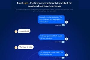 Lyro by Tidio conversational AI chatbot