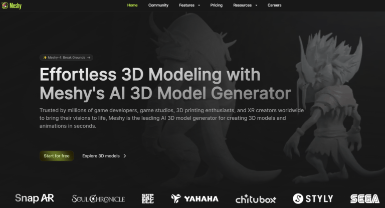 Effortlessly create stunning 3D models and animations with Meshy, the leading AI-powered 3D model generator. Thumbnail Image