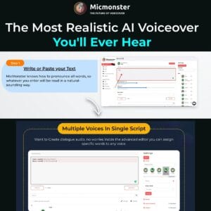 Micmonster multi language AI voiceover tool