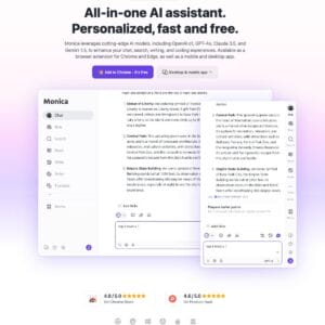 Monica browser based AI assistant ChatGPT Claude Gemini