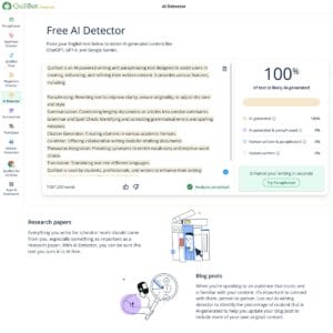 Quillbot AI detector grammar checker and paraphraser