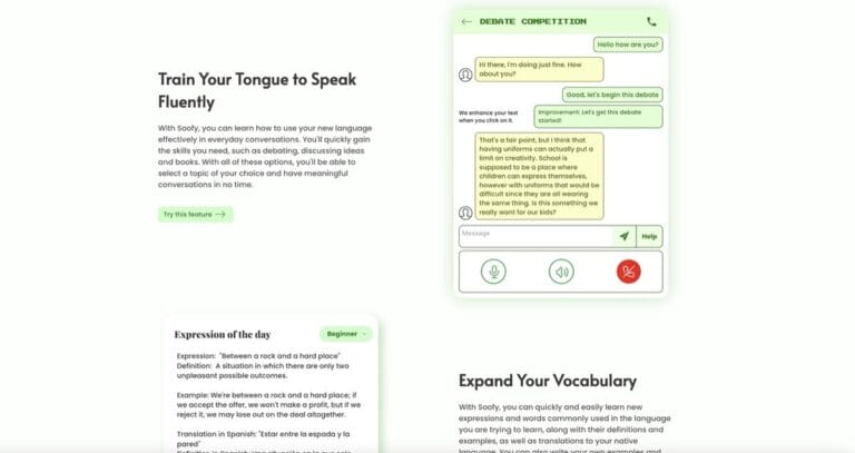 Discover engaging conversation starters, vocabulary tools, grammar lessons, reading comprehension exercises, AI chatbot support, and pronunciation practice for quick language learning. Thumbnail Image