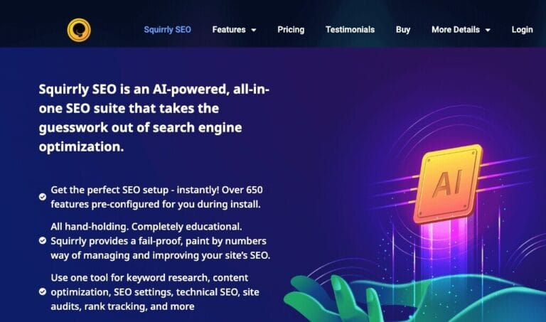 All-in-one SEO plugin for WordPress with AI content creation, keyword research, optimization tools, technical fixes, site audits, and rank tracking. Thumbnail Image