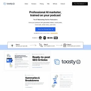 Toasty AI AI marketer for podcasts