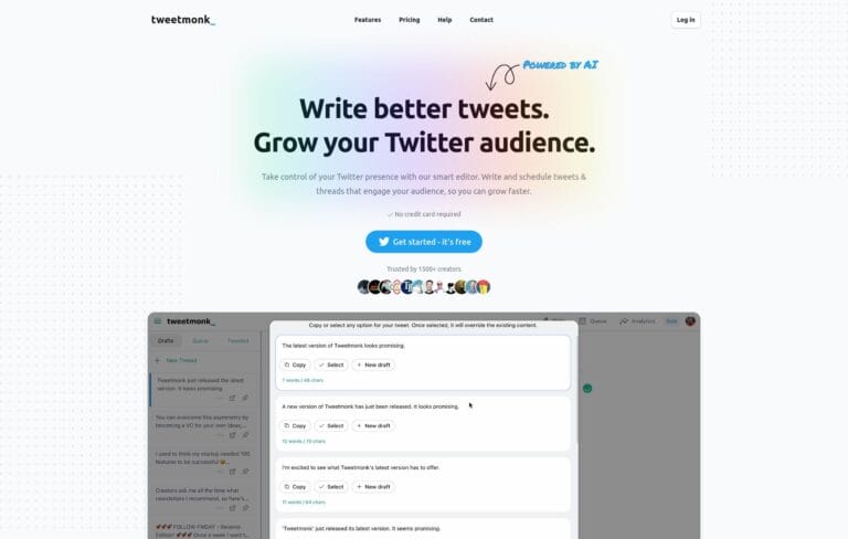 Boost your Twitter presence with Tweetmonk's AI writing tools, analytics, and inspiration prompts for better tweets and audience growth. Thumbnail Image