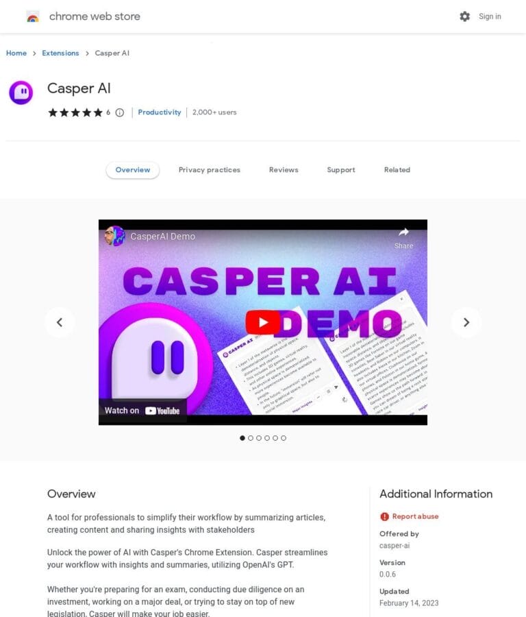 Caspar's Chrome extension quickly generates article summaries and simplifies complex topics for easier work management. Thumbnail Image