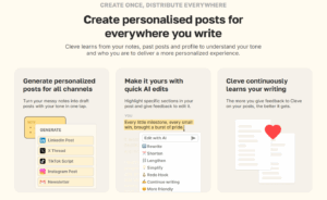 cleve ai personal branding tool and 15 more page 00855