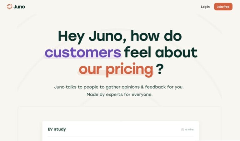 Juno: AI research assistant for efficient user interviews, data security, and valuable insights. Thumbnail Image