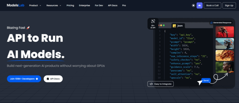 Discover ModelsLab: a cutting-edge API platform for AI and machine learning, offering scalable and customizable text, image, audio, and video generation tools. Thumbnail Image
