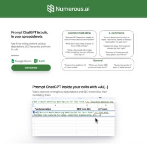 numerous AI powered spreadsheet plugin ChatGPT