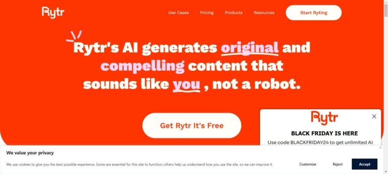 Rytr: Your go-to tool for content creation and AI image generation. Thumbnail Image