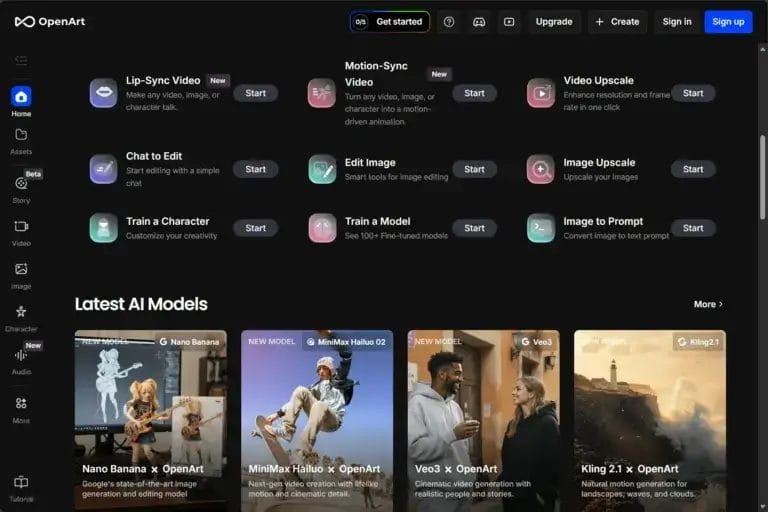 OpenArt is a next-generation AI creativity platform that enables you to generate, edit, and explore stunning images, videos, and other media using advanced AI models. Thumbnail Image